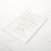Formele Klassieke Gouden Rand Elegant Script Bruil Folie Uitnodiging (Gedraaid)
