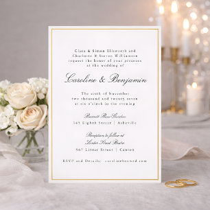 Formele Klassieke Gouden Rand Elegante Chique Trou Folie Uitnodiging