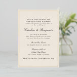Formele Klassieke Gouden Rand Elegante Ivoor Bruil Folie Uitnodiging<br><div class="desc">Formele Klassieke Traditionele Script Elegante Huwelijksuitnodiging met Nauwe Rand in Gouden Folie en Online RSVP Details in Ivoor</div>