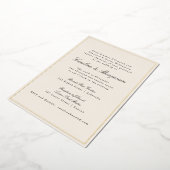Formele Klassieke Gouden Rand Elegante Ivoor Bruil Folie Uitnodiging (Gedraaid)