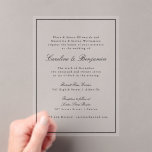 Formele klassieke grens Manuscript Elegant Wedding Acryl Uitnodigingen<br><div class="desc">Verhoog uw bruiloft briefpapier met deze "Formele Classic Border Script Elegant Wedding RSVP Acryl Uitnodigingen, " ontworpen om een tijdloos en verfijnd bruiloft thema aan te vullen. Met een ingewikkelde klassieke rand, elegante scripttypografie en een strak acrylontwerp stralen deze RSVP-kaarten verfijning en klasse uit. Perfect voor formele en traditionele bruiloften,...</div>