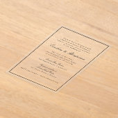 Formele klassieke grens Manuscript Elegant Wedding Acryl Uitnodigingen (Laagn)