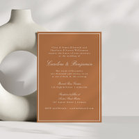 Formele Klassieke Grens Script Huwelijk Terracotta