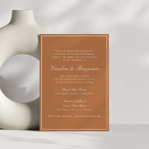 Formele Klassieke Grens Script Huwelijk Terracotta Kaart