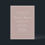 Formele klassieke grens van het Manuscript Stusty  Kaart<br><div class="desc">Formele klassieke Traditionele Uitnodiging van de Weddenschap van het Manuscript Elegant met Narrow Grens en Online Details RSVP in Stusty Mauve met Witte Tekst</div>