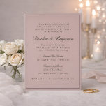 Formele klassieke-grensscriptpagina voor overschri kaart<br><div class="desc">Formele klassieke traditionele Manuscript Elegant Wedding Uitnodiging met Narrow Border in Zwart en Online RSVP Details in Dusty Mauve</div>