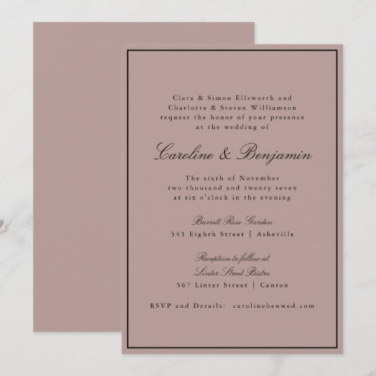 Formele klassieke-grensscriptpagina voor overschri kaart (Voorkant / Achterkant)