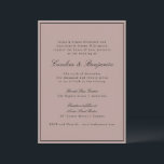 Formele klassieke-grensscriptpagina voor overschri kaart<br><div class="desc">Formele klassieke traditionele Manuscript Elegant Wedding Uitnodiging met Narrow Border in Zwart en Online RSVP Details in Dusty Mauve</div>