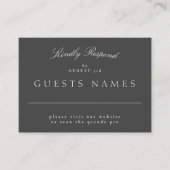 Formele Klassieke Grijze Huwelijk QR CODE DETAIL R Notitiekaartje (Voorkant)