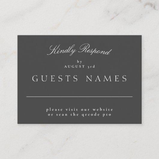 Formele Klassieke Grijze Huwelijk QR CODE DETAIL R Notitiekaartje (Voorkant)