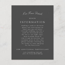 Formele Klassieke Grijze Kalligrafie Bruiloft Deta Informatiekaartje