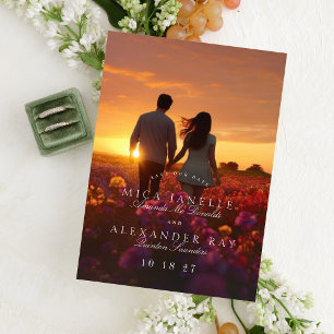 Formele klassieke kalligrafie foto opslaan van de  magnetische uitnodiging