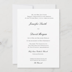 Formele klassieke katholieke bruiloft uitnodiging