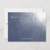 Formele Klassieke Marine Blauwe Rook Blank Bedankkaart (Voorkant)