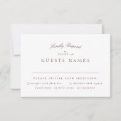 Formele Klassieke Maroon Bourgondische kalligrafie RSVP Kaartje (Voorkant)