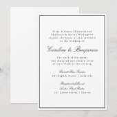 Formele klassieke rand handschrift elegant huwelij kaart (Voorkant / Achterkant)