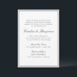 Formele klassieke rand handschrift elegant huwelij kaart<br><div class="desc">Formele klassieke Traditionele Manuscript Elegant Wedding Uitnodiging met Narrow Grens in Zwart</div>