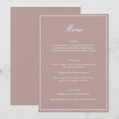 Formele Klassieke Rand Mauve Script Elegante Trouw Menu (Voorkant / Achterkant)