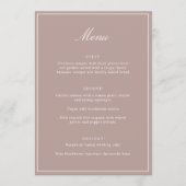 Formele Klassieke Rand Mauve Script Elegante Trouw Menu (Voorkant)