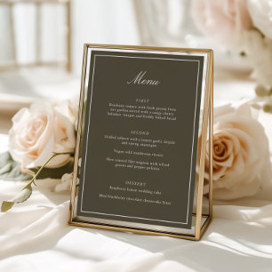 Formele Klassieke Rand Olijfgroene Schrift Elegant Menu