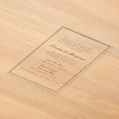 Formele Klassieke Rand Script Elegante Trouw Plum Acryl Uitnodigingen (Laagn)