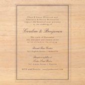 Formele Klassieke Rand Script Elegante Trouw Plum Acryl Uitnodigingen (Voorkant)