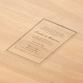 Formele Klassieke Rand Script Elegante Trouw RSVP Acryl Uitnodigingen (Laagn)