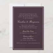 Formele Klassieke Rand Script Prume Trouwwebsite Kaart (Voorkant)