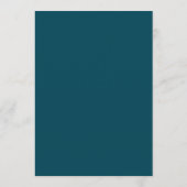 Formele Klassieke Rand Teal Script Elegante Trouwd Menu (Achterkant)