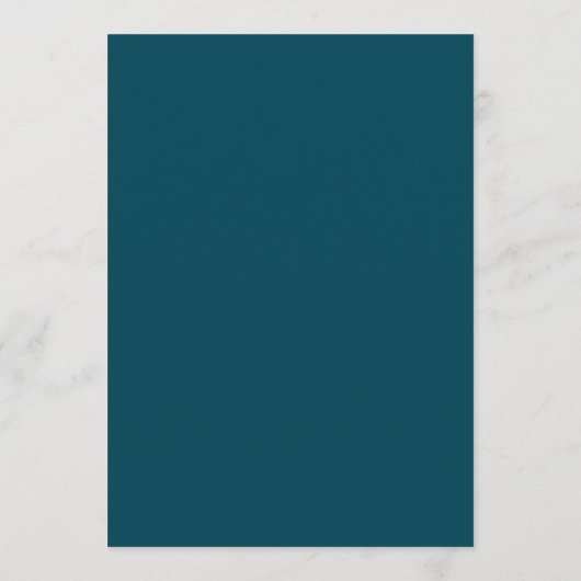 Formele Klassieke Rand Teal Script Elegante Trouwd Menu (Achterkant)