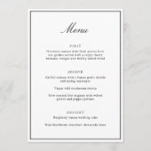 Formele klassieke rand zwart script elegante bruil menu (Voorkant)