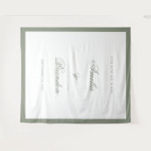 Formele klassieke Sage Green Border bruiloft achte Wandkleed (Voorkant (horizontaal))