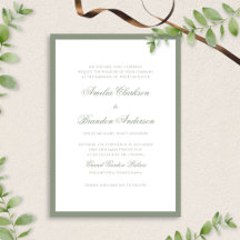 Formele klassieke Sage Green Border Script Wedding