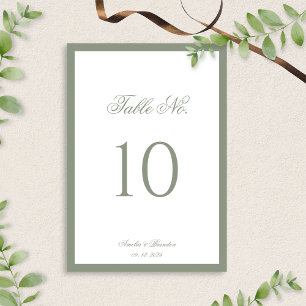 Formele klassieke Sage Green Border Script Wedding Kaart