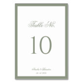 Formele klassieke Sage Green Border Script Wedding Kaart (Voorkant)