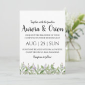 Formele klassieke Sage Green bruiloft uitnodiginge Kaart (Staand voorkant)