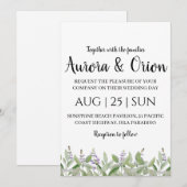 Formele klassieke Sage Green bruiloft uitnodiginge Kaart (Voorkant / Achterkant)