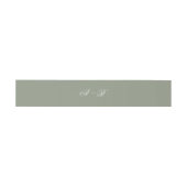 Formele klassieke Sage Green Monogram Script Weddi Uitnodigingen Wikkel (Vlak)