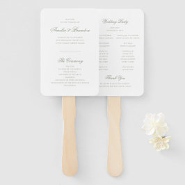 Formele klassieke Sage Green Script Wedding Progra Handwaaier
