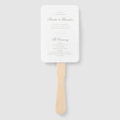Formele klassieke Sage Green Script Wedding Progra Handwaaier (Voorkant)