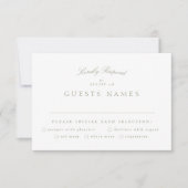 Formele Klassieke Sage Groene Kalligrafie Bruiloft RSVP Kaartje (Voorkant)