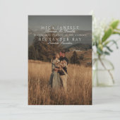 Formele Klassieke Sage Groene Namen Foto QR Code Save The Date (Staand voorkant)