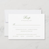 Formele Klassieke Saliegroene Monogram Wapen Huwel RSVP Kaartje (Voorkant)