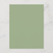 Formele Klassieke Saliegroene Script Huwelijksdeta Informatiekaartje (Achterkant)