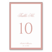 Formele Klassieke Stof Rose Rand Script Bruiloft Kaart (Achterkant)