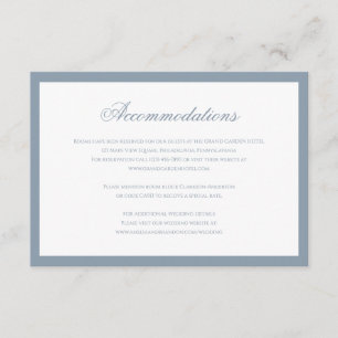 Formele Klassieke Stofblauwe Trouwaccommodatie Informatiekaartje