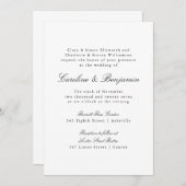 Formele klassieke traditionele scriptweddenschap kaart (Voorkant / Achterkant)