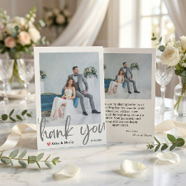 Formele klassieke trouwfoto dankkaart bedankkaart