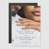 Formele klassieke Tuxedo zwarte foto Sla de datum Magnetische Uitnodiging (Voorkant / Achterkant)