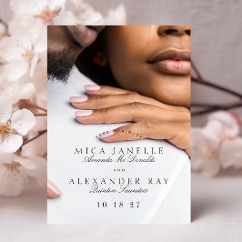 Formele klassieke Tuxedo zwarte foto Sla de datum  Magnetische Uitnodiging